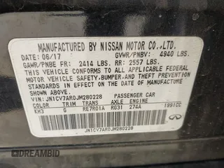 2018 Infiniti Q50 2.0t LUXE with VIN JN1CV7AR0JM280228, listed as a IAAI auction lot 41675002 with 203,946 mi miles. Bid and sale history available at carsss.com. Image 9.