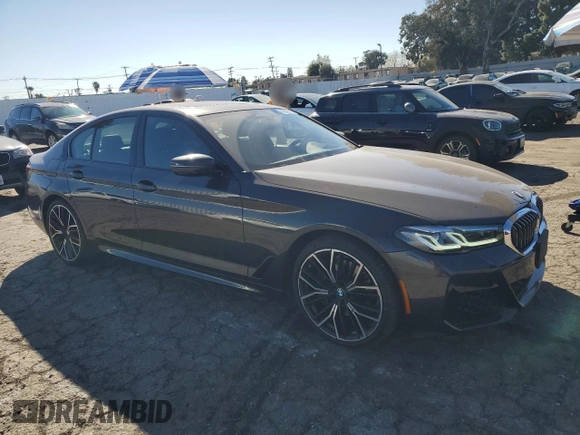 2021 BMW 5 Series 540i with VIN WBA53BJ06MWX28140, listed as a Copart auction lot 43369545 with 19,694 mi miles and Non Repairable. Bid and sale history available at DreamBid. Image 4.