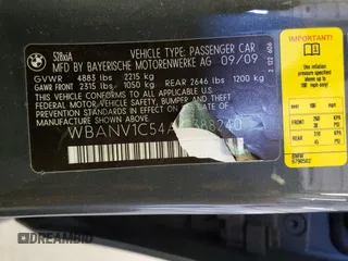 2010 BMW 5 Series 528i xDrive with VIN WBANV1C54AC388240, listed as a Copart auction lot 47999885 with 151,535 mi miles and Salvage Title. Bid and sale history available at carsss.com. Image 12.