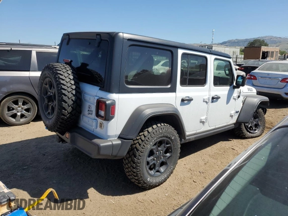 2023 Jeep Wrangler с VIN 1C4JJXN65PW651137, выставлен на аукционе Copart как лот 56337465 с пробегом 22 349 миль миль и Списание • Salvage title. История ставок и продаж доступна на DreamBid. Изображение 3.