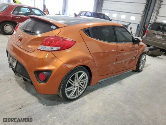 2013 Hyundai Veloster Turbo w/Black Int with VIN KMHTC6AE0DU119145, listed as a Copart auction lot 83470804 with 112,710 mi miles and Salvage Title. Bid and sale history available at carsss.com. Image 3.