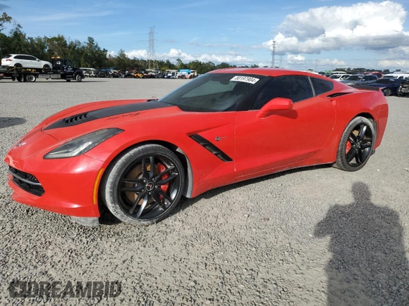2015 Chevrolet Corvette Z51 1LT with VIN 1G1YH2D73F5100421, listed as a Copart auction lot 80197904 with 0 mi miles and Salvage Title. Bid and sale history available at carsss.com. Image 1.