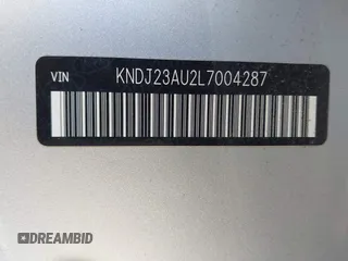 2020 Kia Soul S with VIN KNDJ23AU2L7004287, listed as a IAAI auction lot 41812245 with 125,712 mi miles. Bid and sale history available at carsss.com. Image 9.