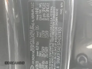 2023 Hyundai Tucson SEL with VIN 5NMJF3AE3PH267450, listed as a Copart auction lot 46191015 with 2,553 mi miles and Salvage Title. Bid and sale history available at carsss.com. Image 15.