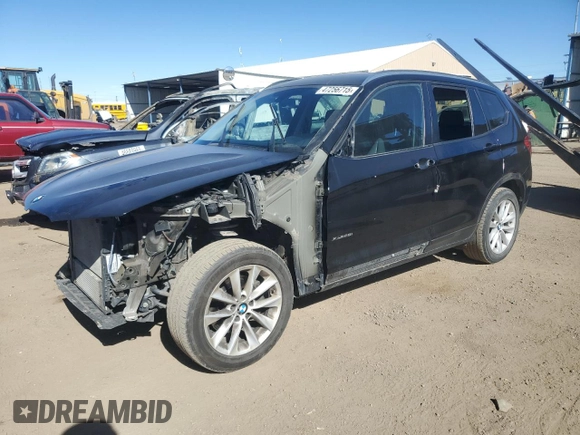 2015 BMW X3 xDrive28i with VIN 5UXWX9C58F0D57504, listed as a Copart auction lot 47256715 with 136,776 mi miles and Salvage Title. Bid and sale history available at carsss.com. Image 1.