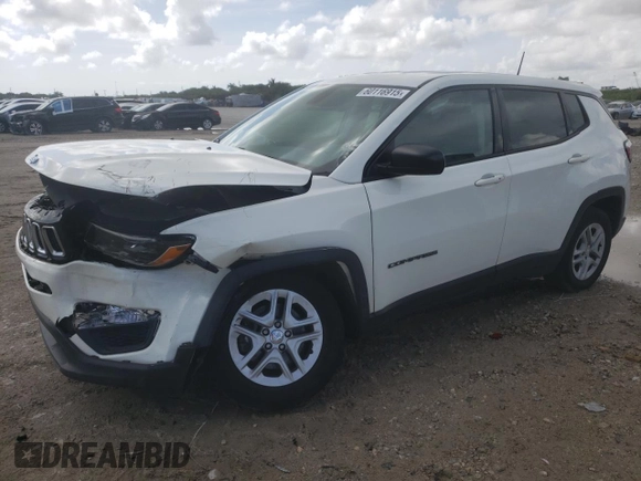 2019 Jeep Compass Sport z VIN 3C4NJCAB1KT637151, wystawiony jako Copart lot #60116915 z przebiegiem 74 149 mil mil oraz Nie do naprawy • Non repairable. Historia ofert i sprzedaży dostępna na DreamBid. Obrazek 1.