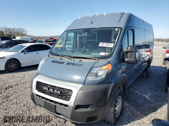 2020 Ram ProMaster Cargo with VIN 3C6URVJG1LE140156, listed as a Copart auction lot 47963185 with 50,845 mi miles and Clean Title. Bid and sale history available at carsss.com. Image 1.