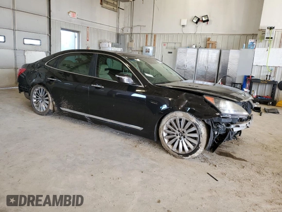 2014 Hyundai Equus Ultimate with VIN KMHGH4JH2EU077404, listed as a Copart auction lot 43586975 with Not provided miles and Salvage title. Bid and sale history available at DreamBid. Image 4.