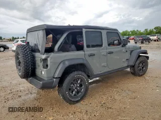 2021 Jeep Wrangler Unlimited Willys with VIN 1C4HJXDM6MW628041, listed as a Copart auction lot 58548475 with 22,697 mi miles and Salvage title. Bid and sale history available at DreamBid. Image 3.