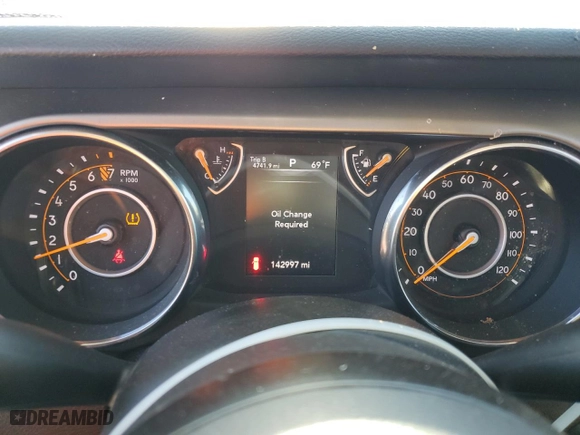 2019 Jeep Wrangler Unlimited Sport S with VIN 1C4HJXDG6KW518629, listed as a Copart auction lot 49630615 with 142,997 mi miles and Salvage Title. Bid and sale history available at carsss.com. Image 9.