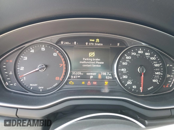 2018 Audi A4 Premium with VIN WAUDNAF47JA043410, listed as a Copart auction lot 53451095 with 35,209 mi miles and Salvage title. Bid and sale history available at DreamBid. Image 9.