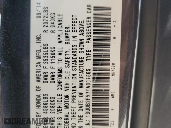 2015 Acura TLX Technology z VIN 19UUB2F57FA007865, wystawiony jako Copart lot #62635435 z przebiegiem 177 201 mil mil oraz Szkoda całkowita • Salvage title. Historia ofert i sprzedaży dostępna na DreamBid. Obrazek 12.