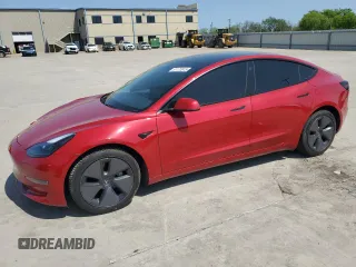 2021 Tesla Model 3 Standard Range Plus with VIN 5YJ3E1EA7MF915053, listed as a Copart auction lot 51172815 with 69,303 mi miles and Salvage Title. Bid and sale history available at DreamBid. Image 1.