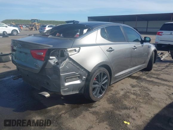 2015 Kia Optima SXL Turbo with VIN 5XXGR4A60FG413655, listed as a IAAI auction lot 41652388 with 134,642 mi miles and . Bid and sale history available at DreamBid. Image 4.