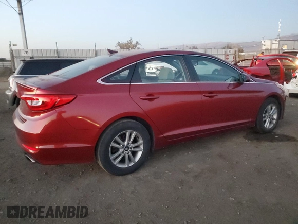 2016 Hyundai Sonata SE with VIN 5NPE24AF9GH323096, listed as a Copart auction lot 83841994 with 52,770 mi miles and Salvage Title. Bid and sale history available at carsss.com. Image 3.