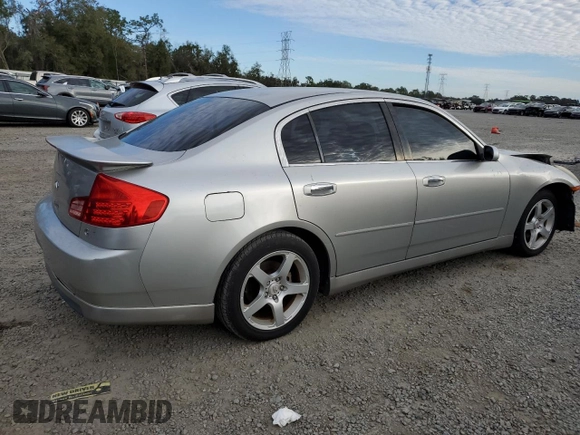 2003 Infiniti G35 w/Leather with VIN JNKCV51E93M007966, listed as a Copart auction lot 87690955 with 108,351 mi miles and Salvage Title. Bid and sale history available at carsss.com. Image 3.