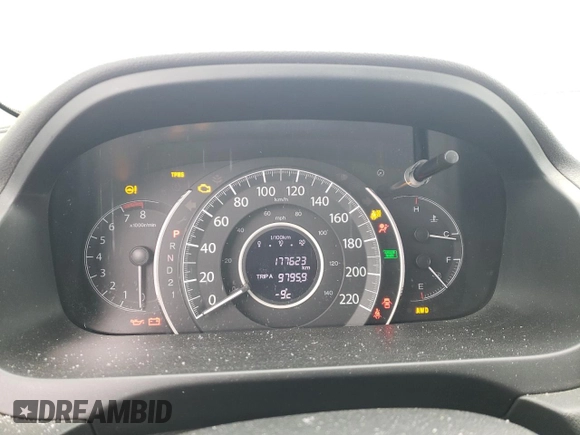 2013 Honda CR-V EX with VIN 2HKRM4H57DH122799, listed as a Copart auction lot 88398885 with 177,623 mi miles and Salvage Title. Bid and sale history available at DreamBid. Image 9.