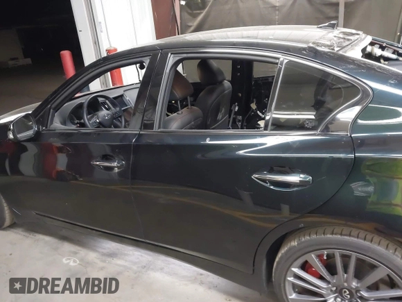 2024 Infiniti Q50 Red Sport 400 with VIN JN1FV7DP4RM660305, listed as a IAAI auction lot 41829269 with 9,943 mi miles and . Bid and sale history available at DreamBid. Image 15.