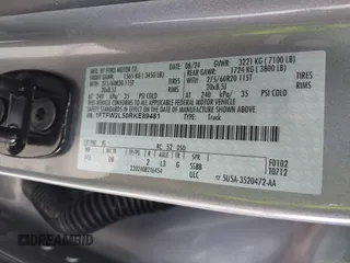 2024 Ford F-150 STX with VIN 1FTFW2L50RKE89481, listed as a IAAI auction lot 41570986 with 2,955 mi miles and . Bid and sale history available at carsss.com. Image 9.