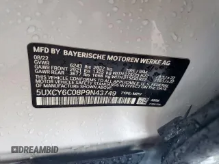 2023 BMW X6 xDrive40i z VIN 5UXCY6C08P9N43749, wystawiony jako Copart lot #54092795 z przebiegiem 39 495 mil mil oraz Szkody całkowita. Historia ofert i sprzedaży dostępna na DreamBid. Obrazek 14.
