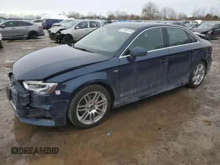 2018 Audi A3 Sedan Premium Plus with VIN WAUJ8GFF2J1057858, listed as a Copart auction lot 47108115 with 153,146 mi miles and Salvage Title. Bid and sale history available at carsss.com. Image 1.
