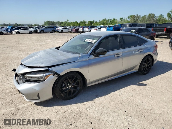 2025 Honda Civic Sedan Sport with VIN 2HGFE2F50SH554911, listed as a Copart auction lot 52192785 with 44 mi miles and Salvage Title. Bid and sale history available at carsss.com. Image 1.