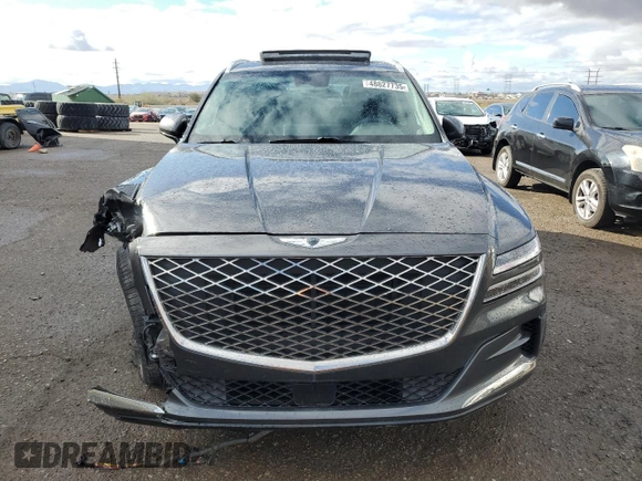 2022 Genesis GV80 with VIN KMUHCESC7NU076679, listed as a Copart auction lot 48827735 with Not Provided miles and Salvage Title. Bid and sale history available at DreamBid. Image 5.