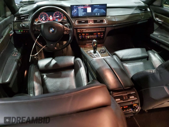2015 BMW 7 Series 750Li xDrive with VIN WBAYF8C52FD654598, listed as a Copart auction lot 55745555 with 108,958 mi miles and Salvage title. Bid and sale history available at DreamBid. Image 8.