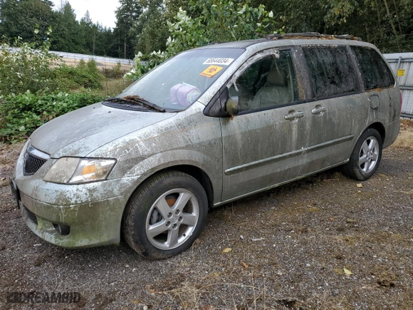 2003 Mazda MPV LX with VIN JM3LW28J030350695, listed as a Copart auction lot 68644034 with 121,200 mi miles and Salvage Title. Bid and sale history available at carsss.com. Image 1.