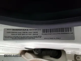 2015 Maserati Ghibli S Q4 with VIN ZAM57RTA8F1153413, listed as a Copart auction lot 42152062 with 54,884 mi miles. Bid and sale history available at carsss.com. Image 10.