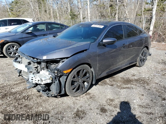 2019 Honda Civic Sedan Sport with VIN 2HGFC2F83KH015571, listed as a Copart auction lot 48197865 with 96,046 mi miles and Salvage Title. Bid and sale history available at carsss.com. Image 1.