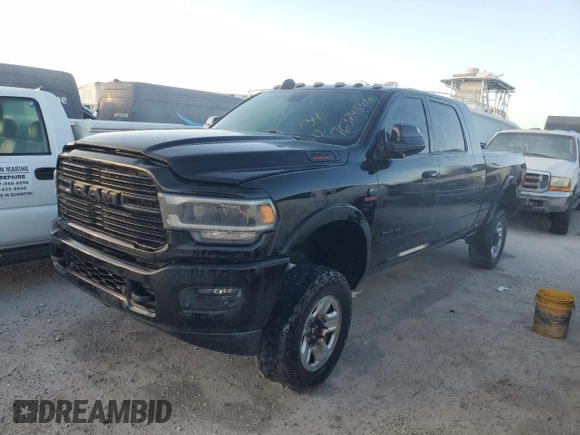 2020 Ram 2500 Laramie with VIN 3C6UR5NL5LG100593, listed as a Copart auction lot 76374544 with 98,651 mi miles and Non Repairable. Bid and sale history available at carsss.com. Image 1.