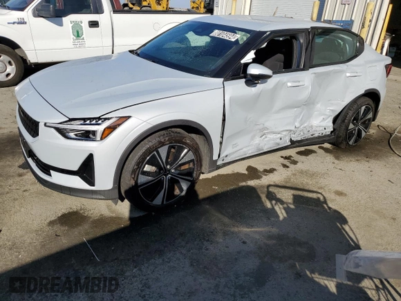 2023 Polestar 2 with VIN YSMEG3KA6PL135246, listed as a Copart auction lot 80104594 with 46,112 mi miles and Salvage Title. Bid and sale history available at carsss.com. Image 1.