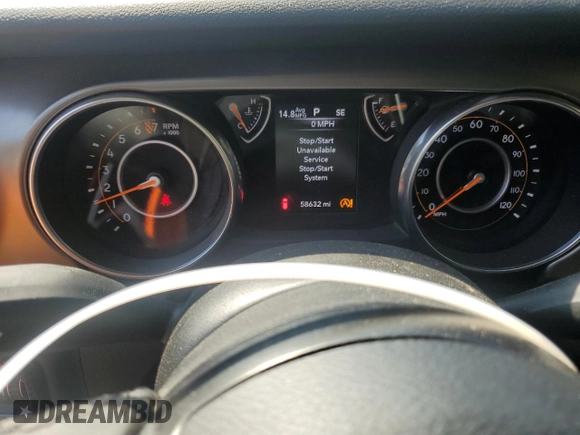 2018 Jeep Wrangler Unlimited Sport with VIN 1C4HJXDG4JW120883, listed as a Copart auction lot 62215845 with 58,632 mi miles and Salvage title. Bid and sale history available at DreamBid. Image 9.