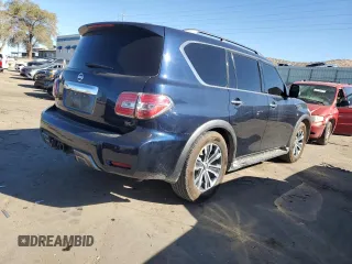 2020 Nissan Armada SL with VIN JN8AY2NCXLX518841, listed as a Copart auction lot 80346634 with 0 mi miles and Salvage Title. Bid and sale history available at carsss.com. Image 3.