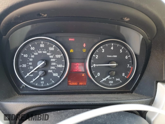 2007 BMW 3 Series 328xi with VIN WBAWV53577PF95222, listed as a Copart auction lot 73176344 with 162,683 mi miles and Salvage title. Bid and sale history available at DreamBid. Image 9.