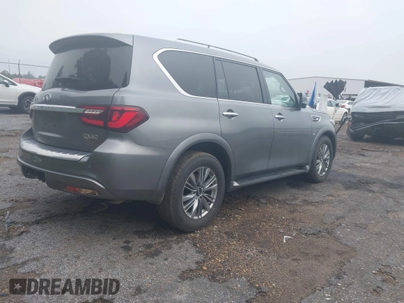 2020 Infiniti QX80 Luxe z VIN JN8AZ2NF5L9705321, wystawiony jako IAAI lot #42536366 z przebiegiem 72 684 mil mil oraz . Historia ofert i sprzedaży dostępna na DreamBid. Obrazek 4.