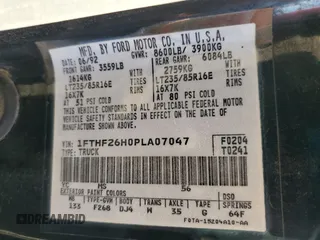 1993 Ford F-250 with VIN 1FTHF26H0PLA07047, listed as a Copart auction lot 71775454 with 180,503 mi miles and Salvage Title. Bid and sale history available at carsss.com. Image 12.