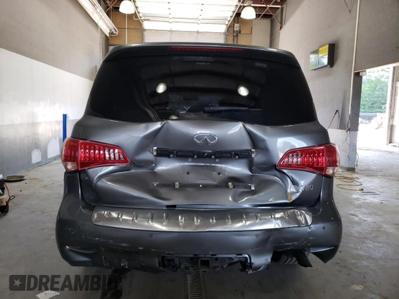 2017 Infiniti QX80 with VIN JN8AZ2NE1H9154366, listed as a Copart auction lot 59975204 with 130,499 mi miles and Salvage Title. Bid and sale history available at carsss.com. Image 6.