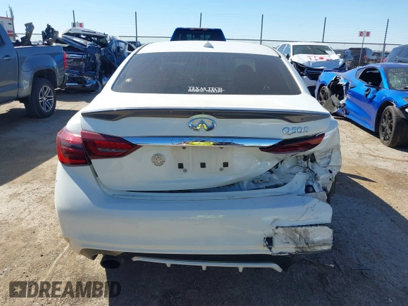 2018 Infiniti Q50 3.0t LUXE with VIN JN1EV7AP5JM355898, listed as a IAAI auction lot 40455903 with 80,812 mi miles. Bid and sale history available at carsss.com. Image 17.