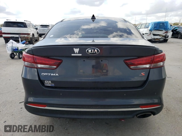 2018 Kia Optima S with VIN 5XXGT4L3XJG239610, listed as a Copart auction lot 44654245 with 117,806 mi miles and Salvage Title. Bid and sale history available at carsss.com. Image 6.