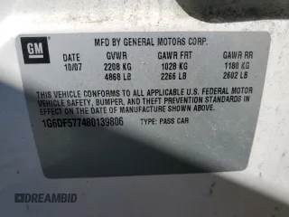 2008 Cadillac CTS RWD z VIN 1G6DF577480139806, wystawiony jako Copart lot #55249525 z przebiegiem Nie podano mil oraz Szkoda całkowita • Salvage title. Historia ofert i sprzedaży dostępna na DreamBid. Obrazek 12.