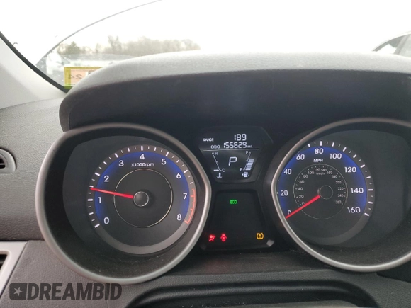 2013 Hyundai Elantra Coupe GS PZEV with VIN KMHDH6AE0DU013588, listed as a Copart auction lot 83197674 with 155,629 mi miles and Salvage Title. Bid and sale history available at carsss.com. Image 9.