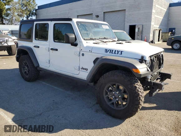 2024 Jeep Wrangler Willys z VIN 1C4RJXN60RW278675, wystawiony jako Copart lot #46338215 z przebiegiem 8 795 mil mil oraz Szkoda całkowita • Salvage title. Historia ofert i sprzedaży dostępna na DreamBid. Obrazek 4.