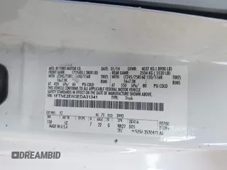 2014 Ford Econoline Cargo Commercial with VIN 1FTNE2EW3EDA31341, listed as a IAAI auction lot 42148317 with 146,158 mi miles and . Bid and sale history available at carsss.com. Image 9.