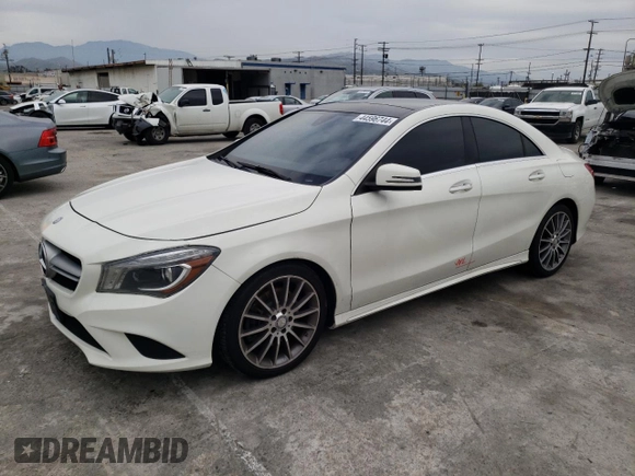 2016 Mercedes-Benz CLA 250 with VIN WDDSJ4EB0GN291609, listed as a Copart auction lot 44596744 with 98,129 mi miles and . Bid and sale history available at DreamBid. Image 1.