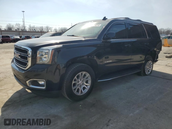 2017 GMC Yukon SLT with VIN 1GKS2BKC1HR217445, listed as a Copart auction lot 48499215 with 104,526 mi miles and Salvage Title. Bid and sale history available at carsss.com. Image 1.
