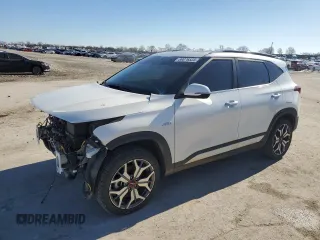 2023 Kia Seltos SX with VIN KNDETCA20P7433799, listed as a Copart auction lot 89076535 with 34,848 mi miles and Salvage title. Bid and sale history available at DreamBid. Image 1.
