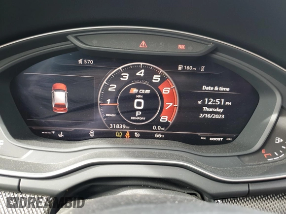 2020 Audi SQ5 Prestige with VIN WA1C4AFYXL2100954, listed as a Copart auction lot 41101133 with 31,839 mi miles. Bid and sale history available at carsss.com. Image 9.
