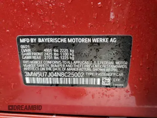 2022 BMW 3 Series M340i with VIN 3MW5U7J04N8C25002, listed as a Copart auction lot 86697464 with 0 mi miles and Salvage Title. Bid and sale history available at carsss.com. Image 12.